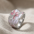 Pink Blossom White Gold Ring