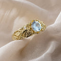 Golden Leaf Zirconia Ring