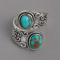 Vintage Silver Turquoise Cross Ring