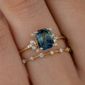 Crystal Blue Shine Ring Set